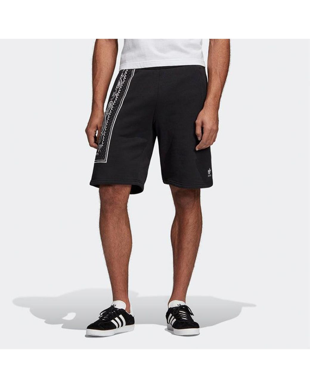 Adidas Black Originals Bandana Short Printing Casual Straight Sports Shorts for men