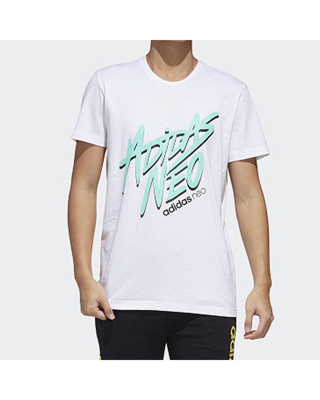 Adidas Blue Neo Faves Tee Sports Short Sleeve for men