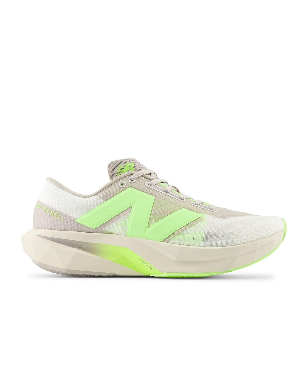 New Balance White Fuelcell Rebel V4 'Moonrock Bleached Lime' for men
