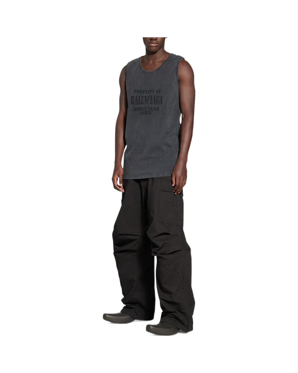 Balenciaga Gray Property Loose Tank Top 'Washed' for men