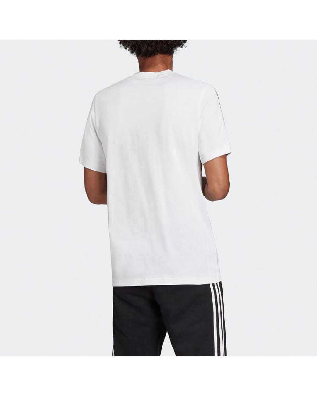 Adidas White Originals Tech Tee Contrasting Colors Round Neck Sports Short Sleeve for men