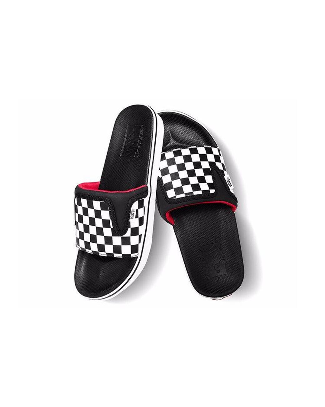 Vans White Ultracush Slide-Onslippers/ Chess Board And for men