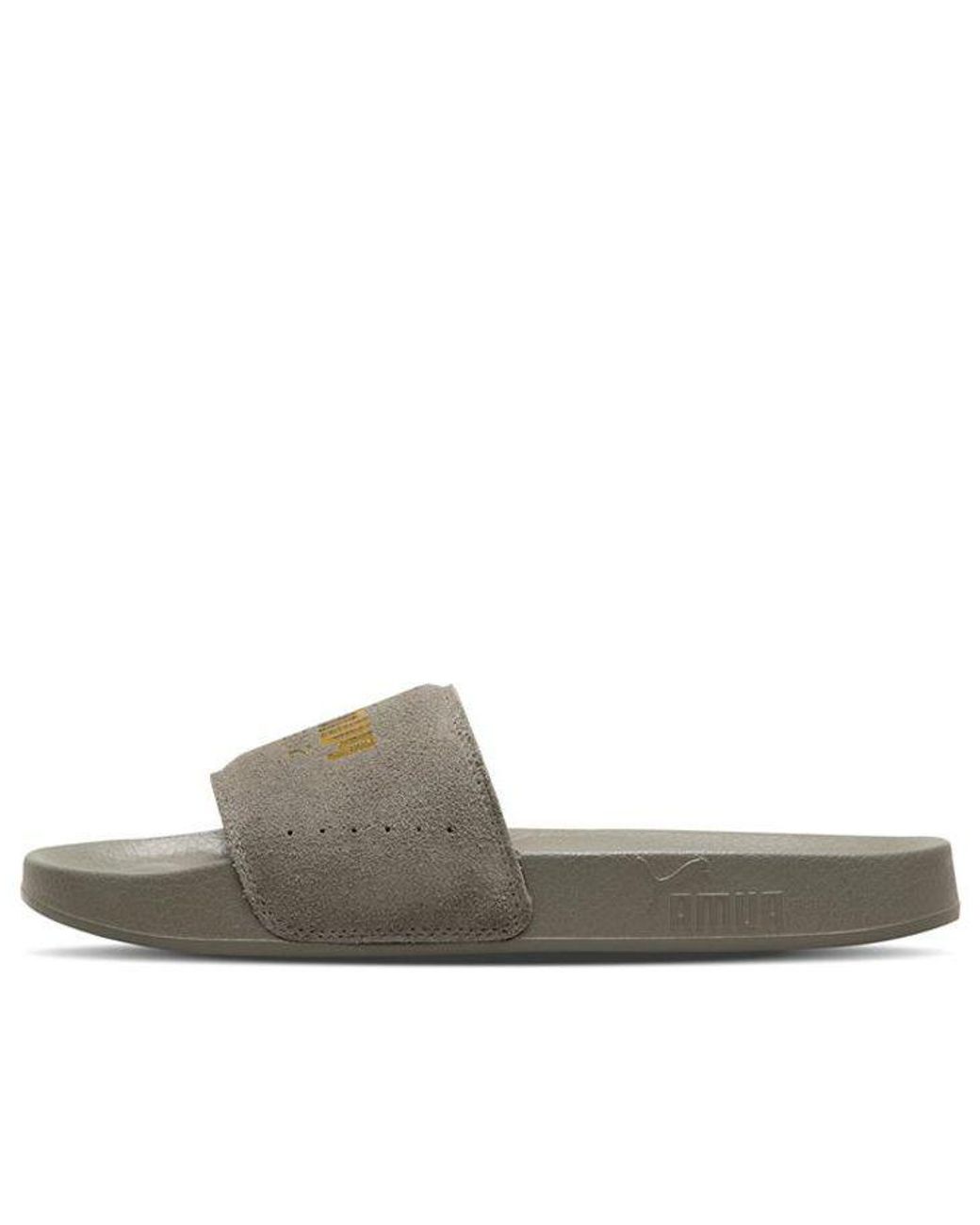 PUMA Gray Leadcat Suede Slippers for men