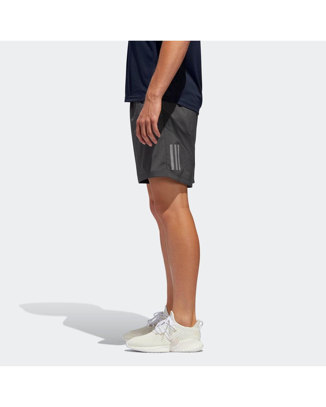 Adidas Black Own The Run Sho Training Sports Reflective Stripe Woven Shorts for men