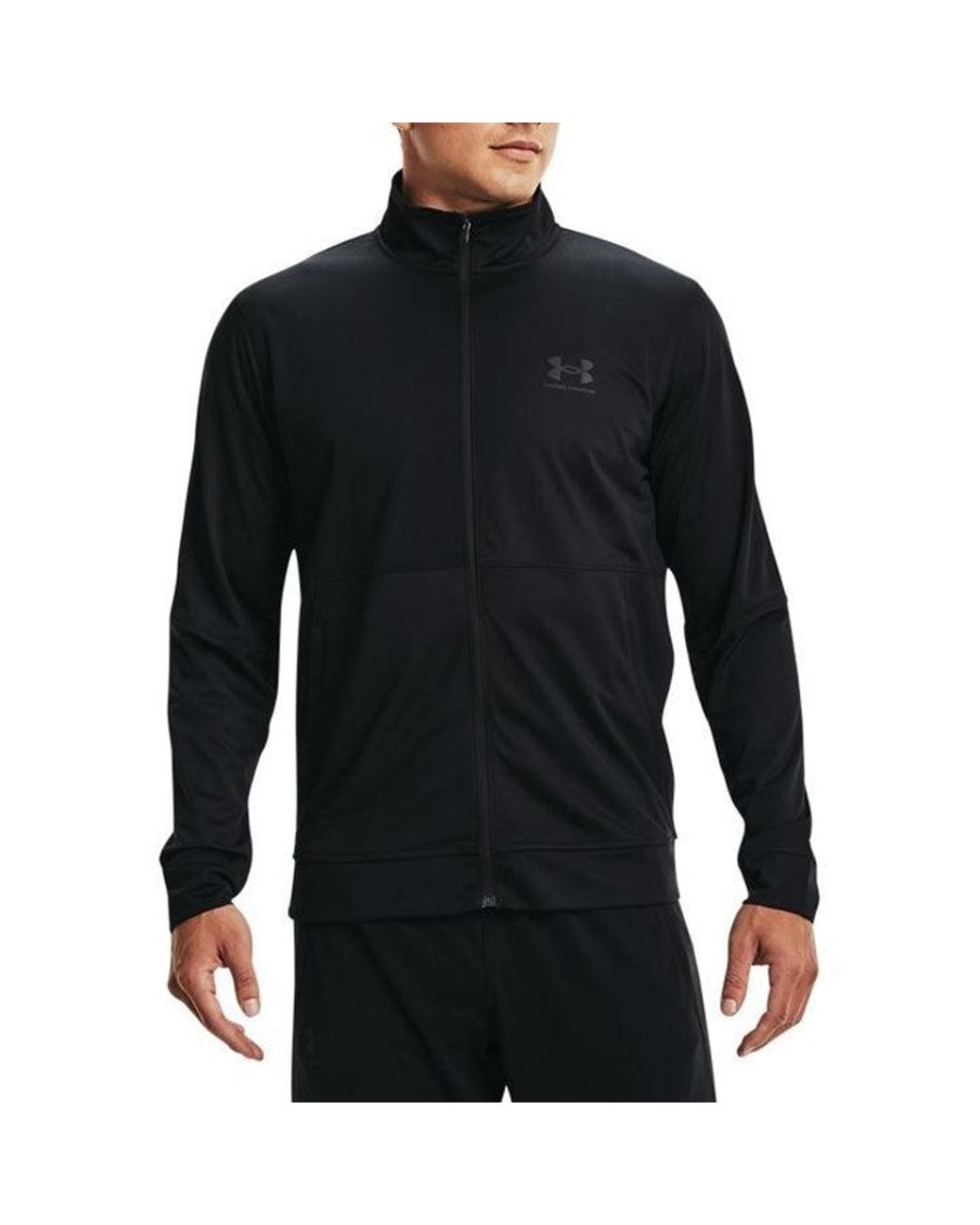 Under Armour Black Pique Track Jacket for men