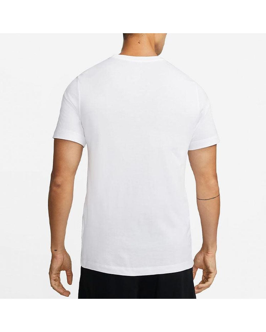 Nike White Lebron James Lion Pattern Round Neck Pullover Short Sleeve T-Shirt for men