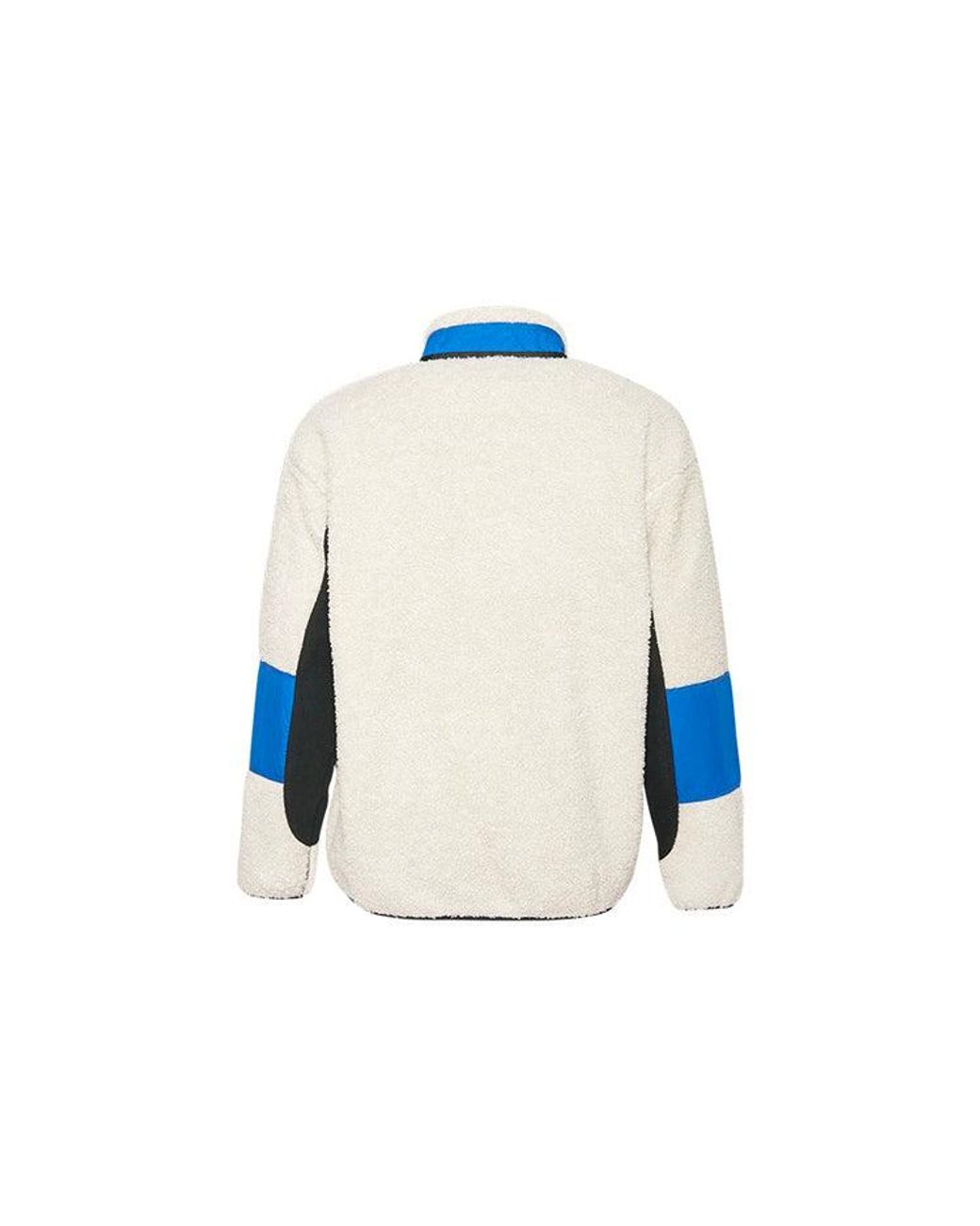 Converse Blue Sherpa Jacket Polar Fleece Stay Warm Colorblock Casual Stand Collar for men