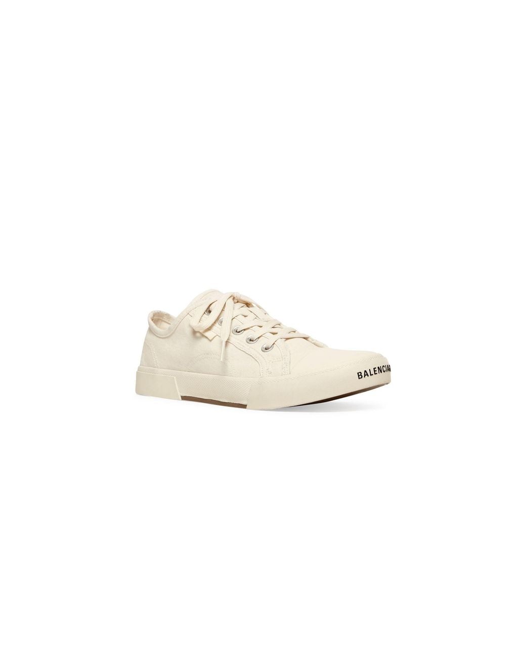 Balenciaga Natural Paris Low Top Sneakers Destroyed Cotton And Rubber' for men