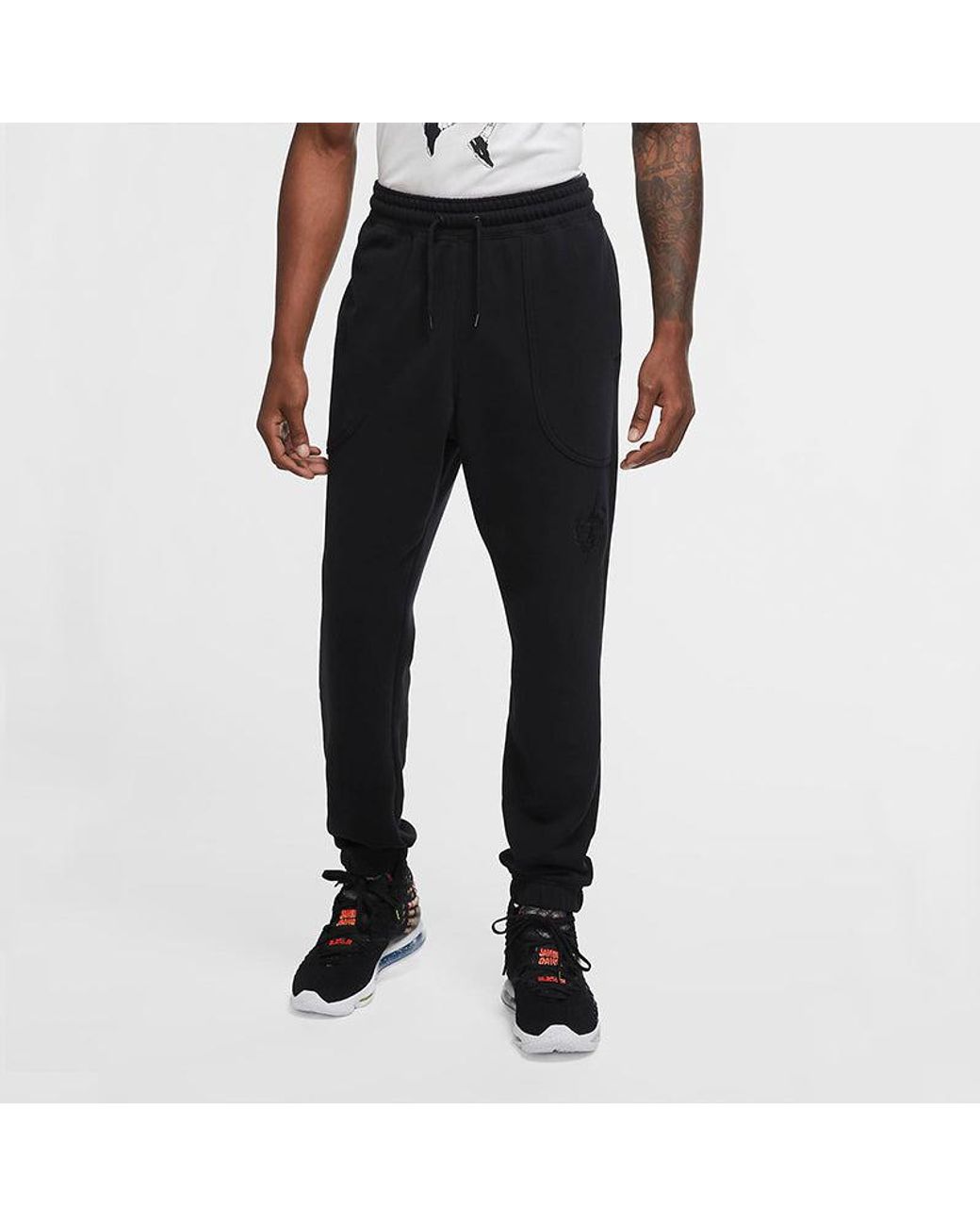 Nike Black Lebron Velvet Foot Pants Casual Loose Trousers for men