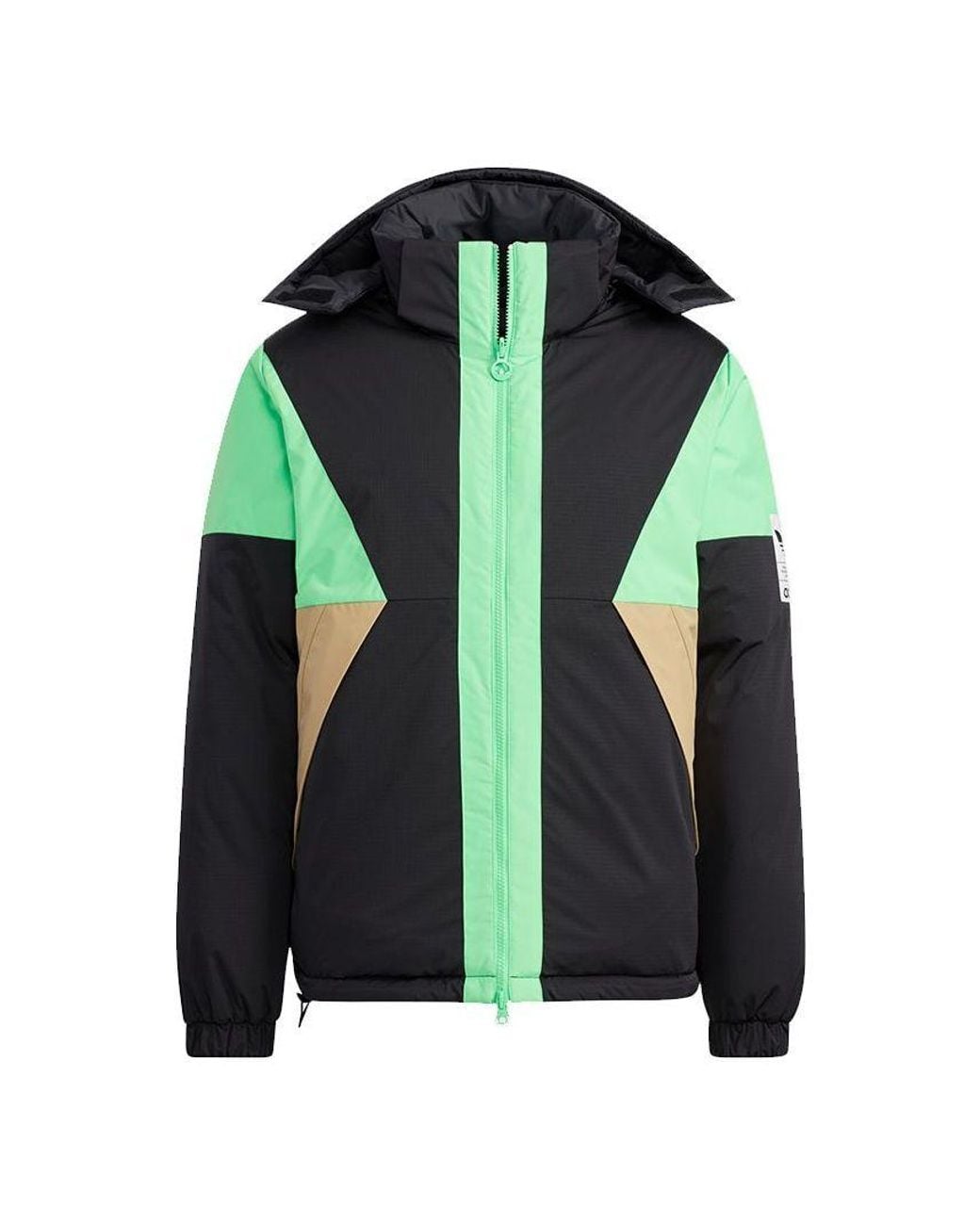Adidas Green Originals Revers Down Jkt Reversible Sports Hooded Down Jacket for men