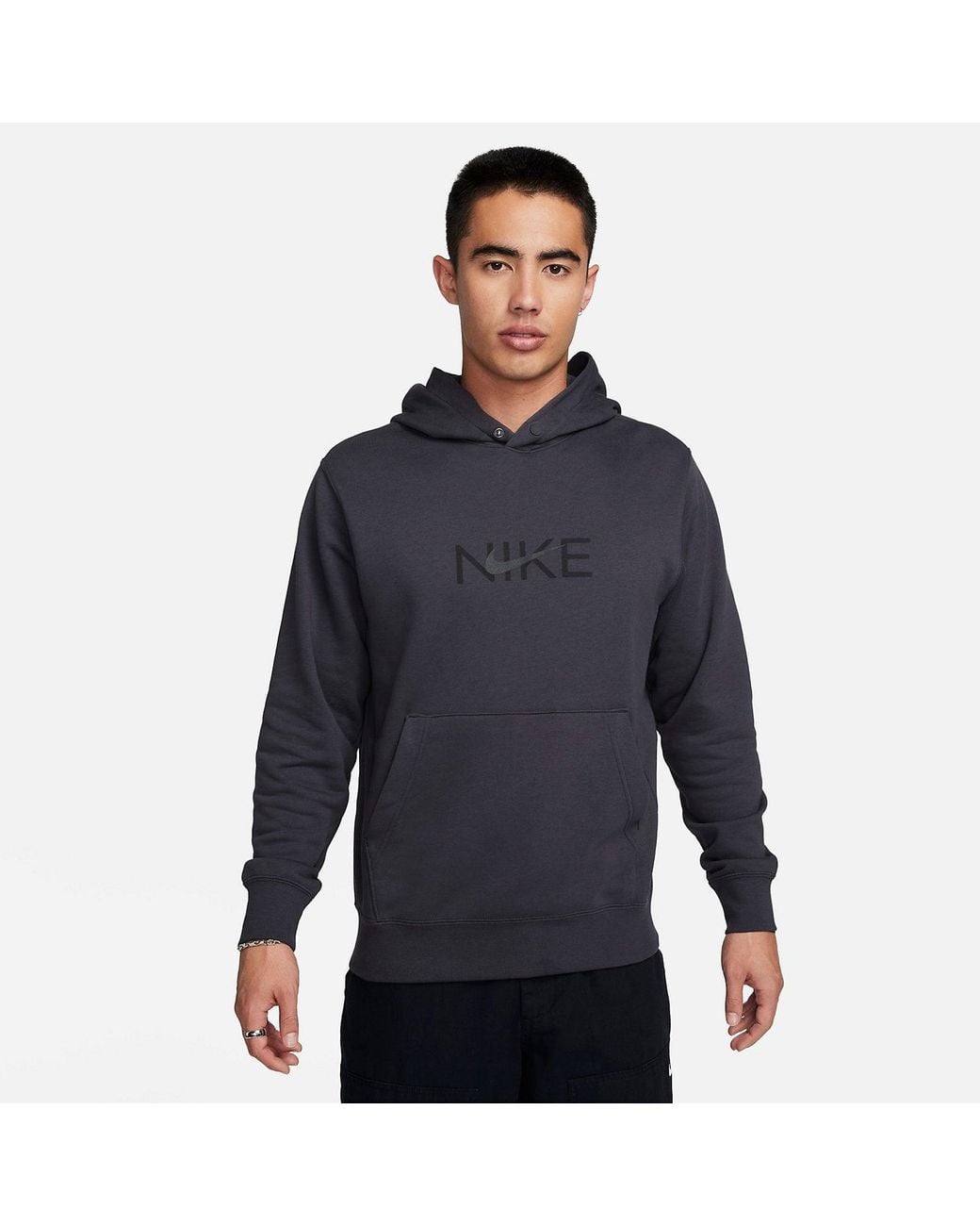 Nike Gray Sportswear French Terry Pullover Hoodie 'Anthracite' Fz4765-060 for men