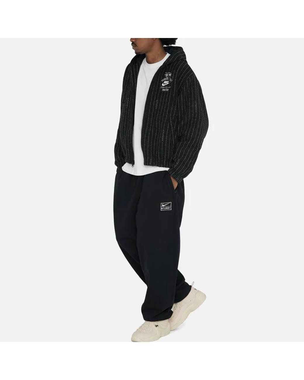 Nike Black X Stssy Striped Wool Jacket (Asia Sizing) for men