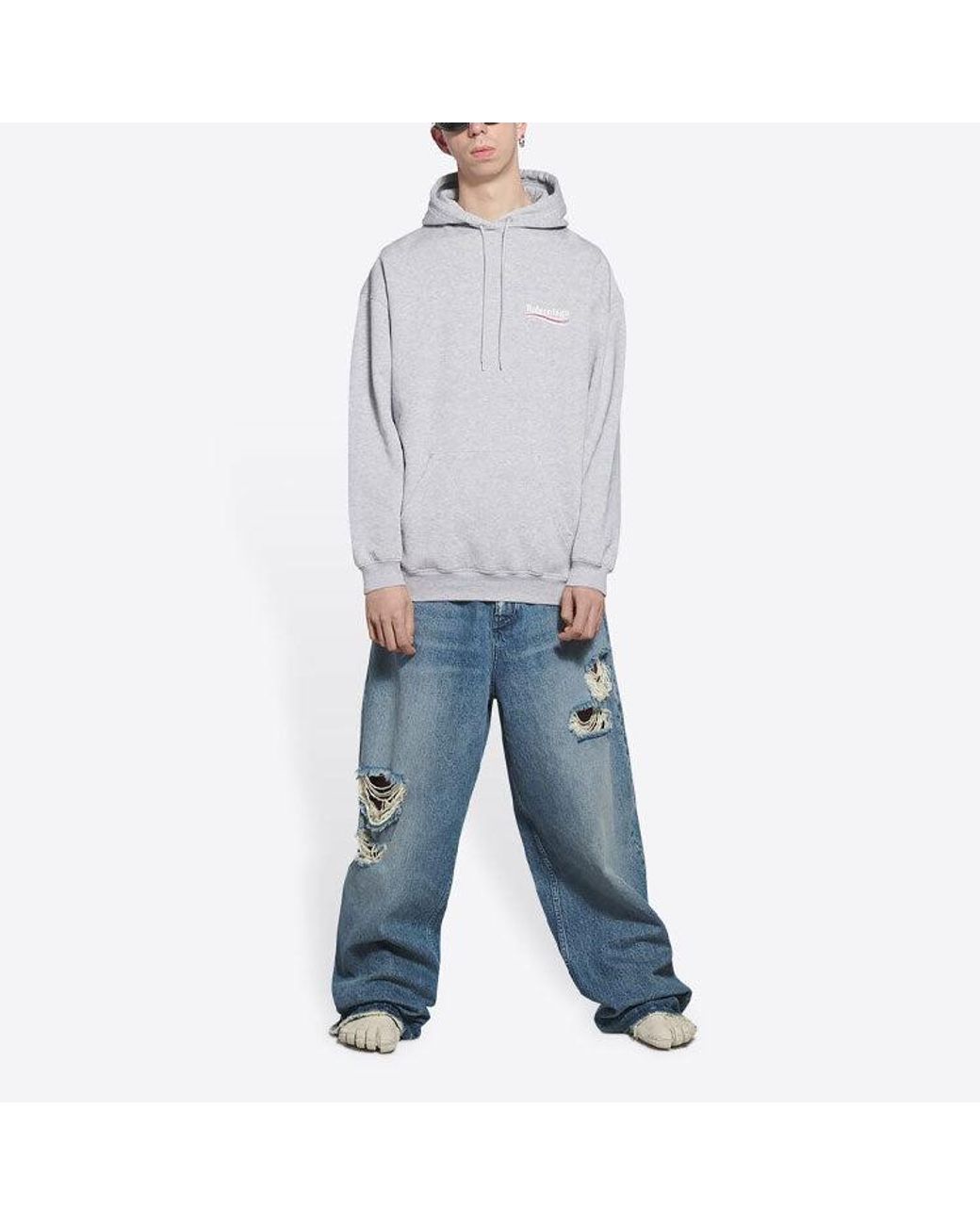 Balenciaga Blue Political Campaign Hoodie Medium Fit for men
