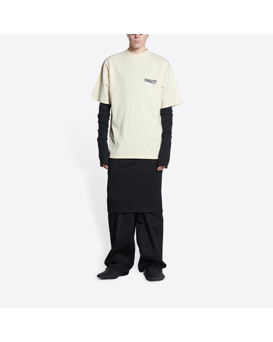 Balenciaga White Political Campaign T-Shirt Large Fit 'Off' for men
