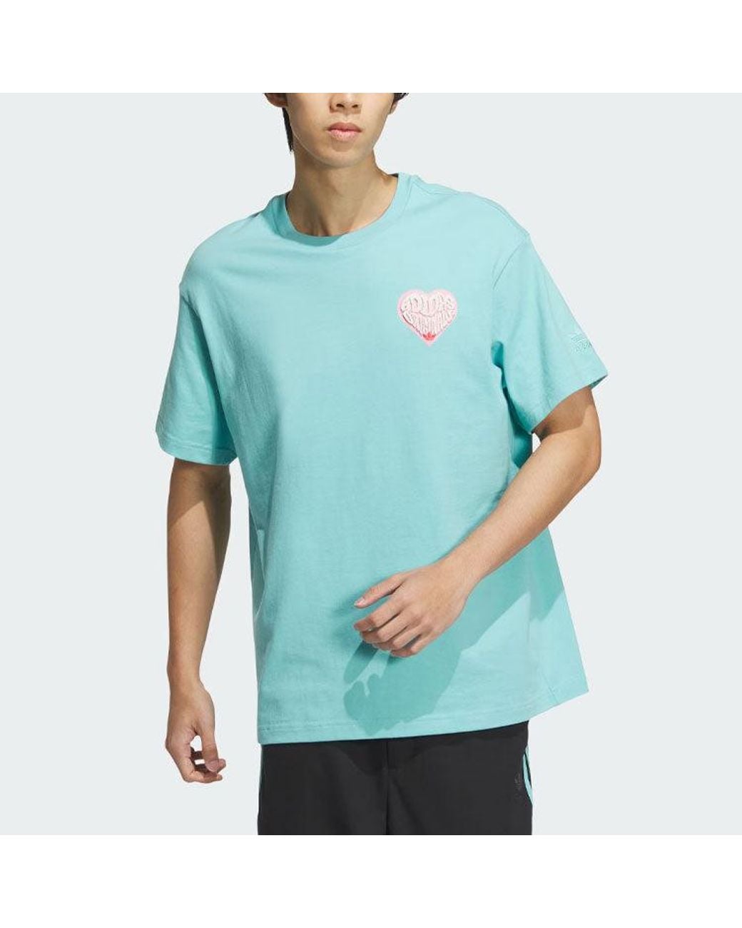Adidas Blue Originals V-Day Short Sleeve T-Shirt (Gender Neutral) Asia Sizing for men