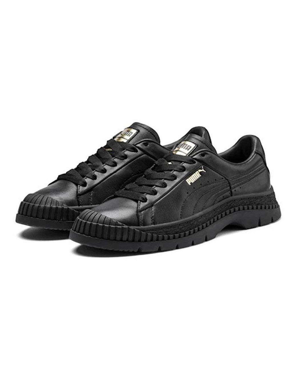 PUMA Black (Wmns) Utility Leather Sneakers