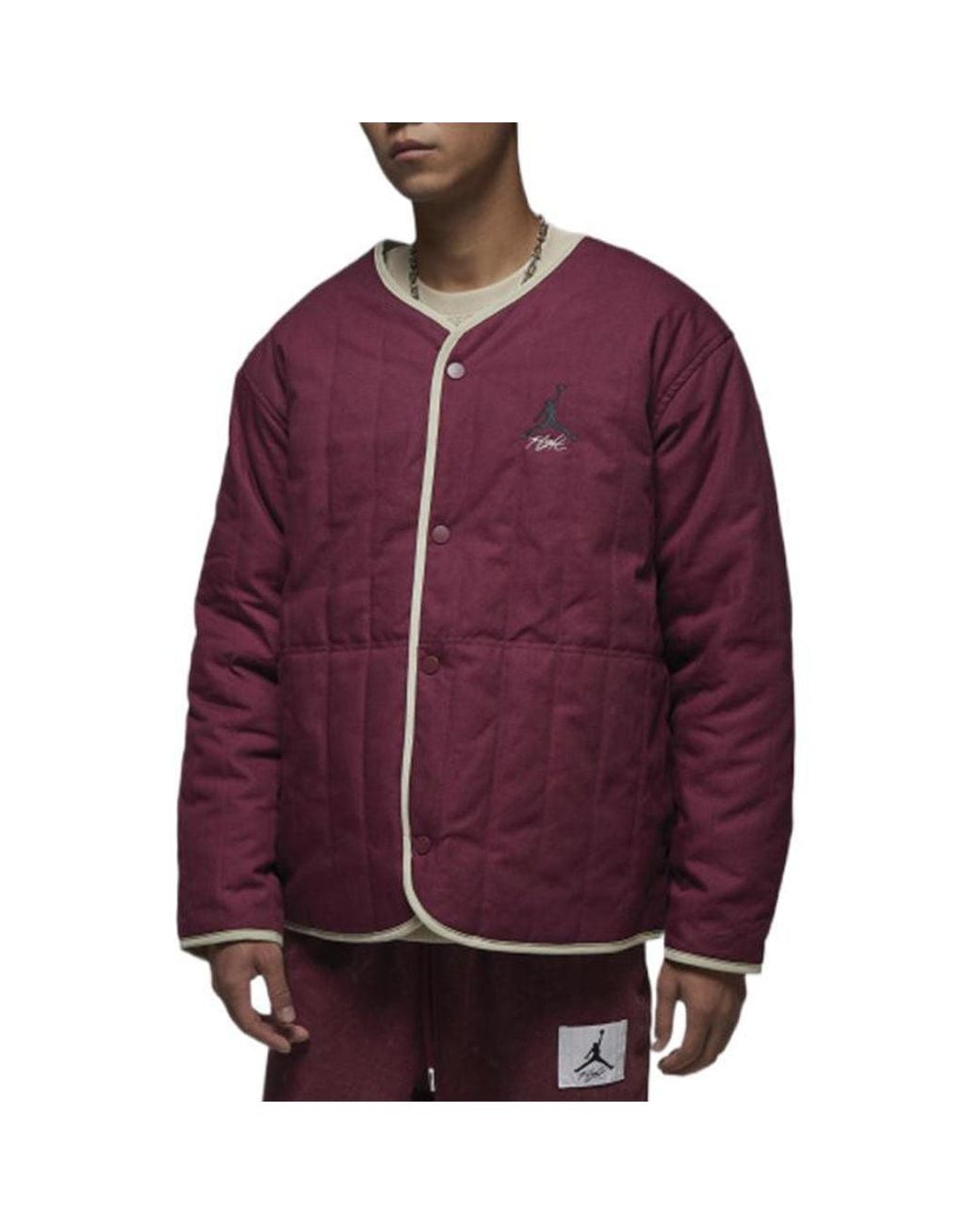 Nike White Flight Heritage Liner Reversible Jacket Burgundy' for men