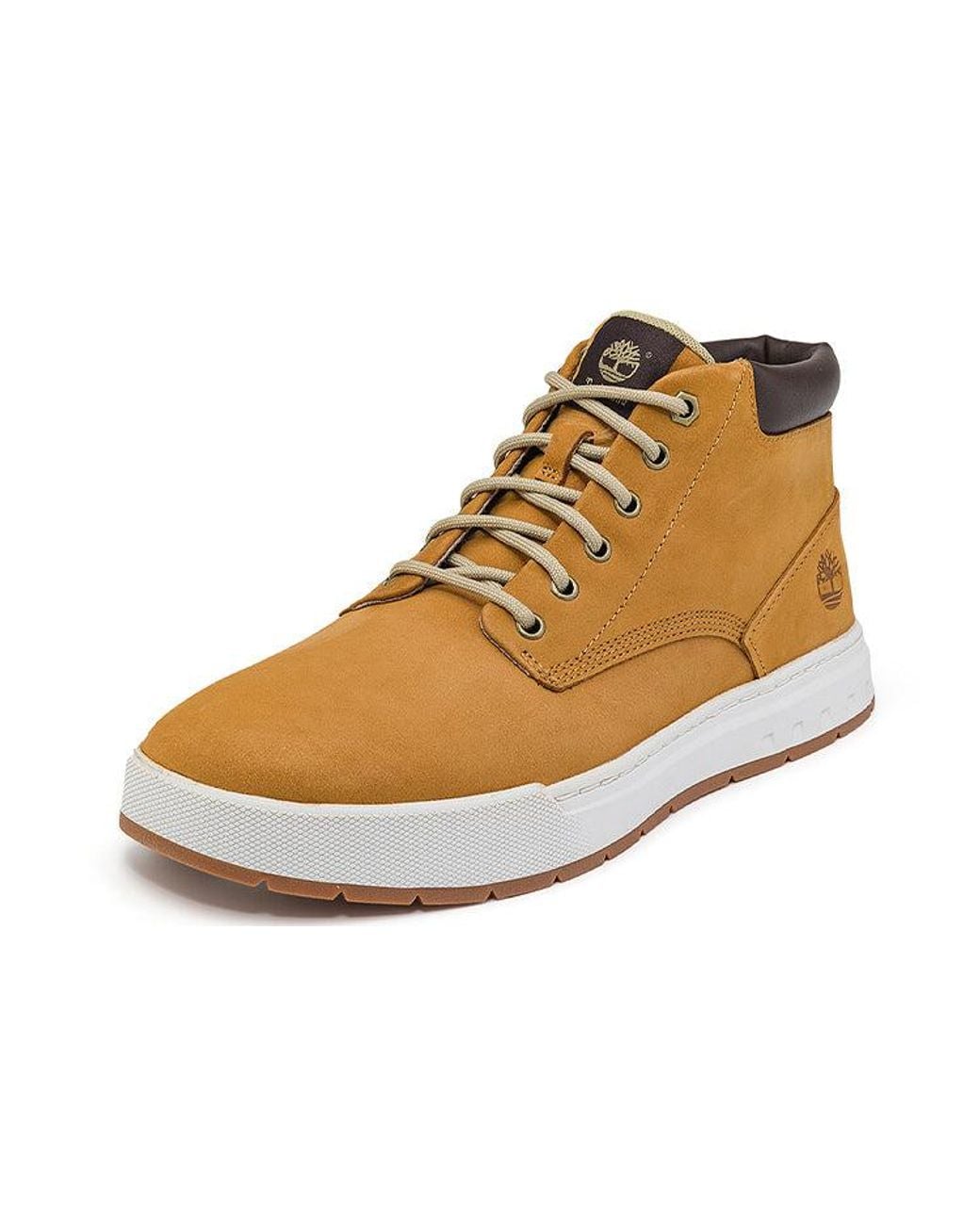 Timberland Brown Maple Grove Wide Fit Leather Chukka Boots 'Wheat' for men