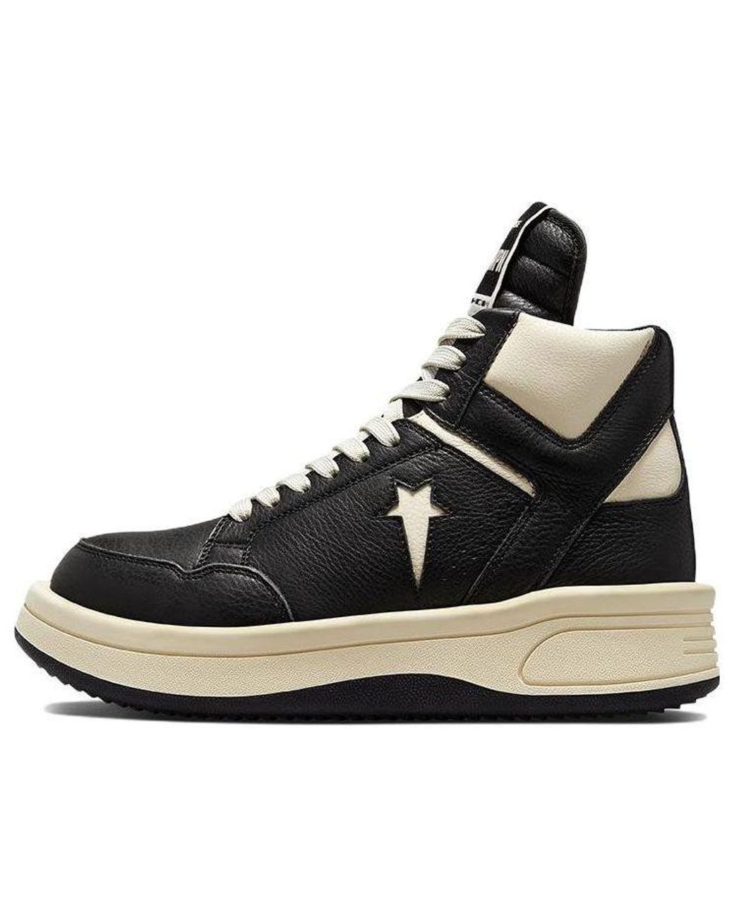 Converse Black Rick Owens X Turbowpn Mid Cloud Cream' for men