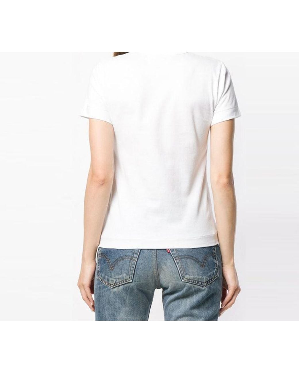COMME DES GARÇONS PLAY White (Wmns) Polka Dot Upside Down Tee