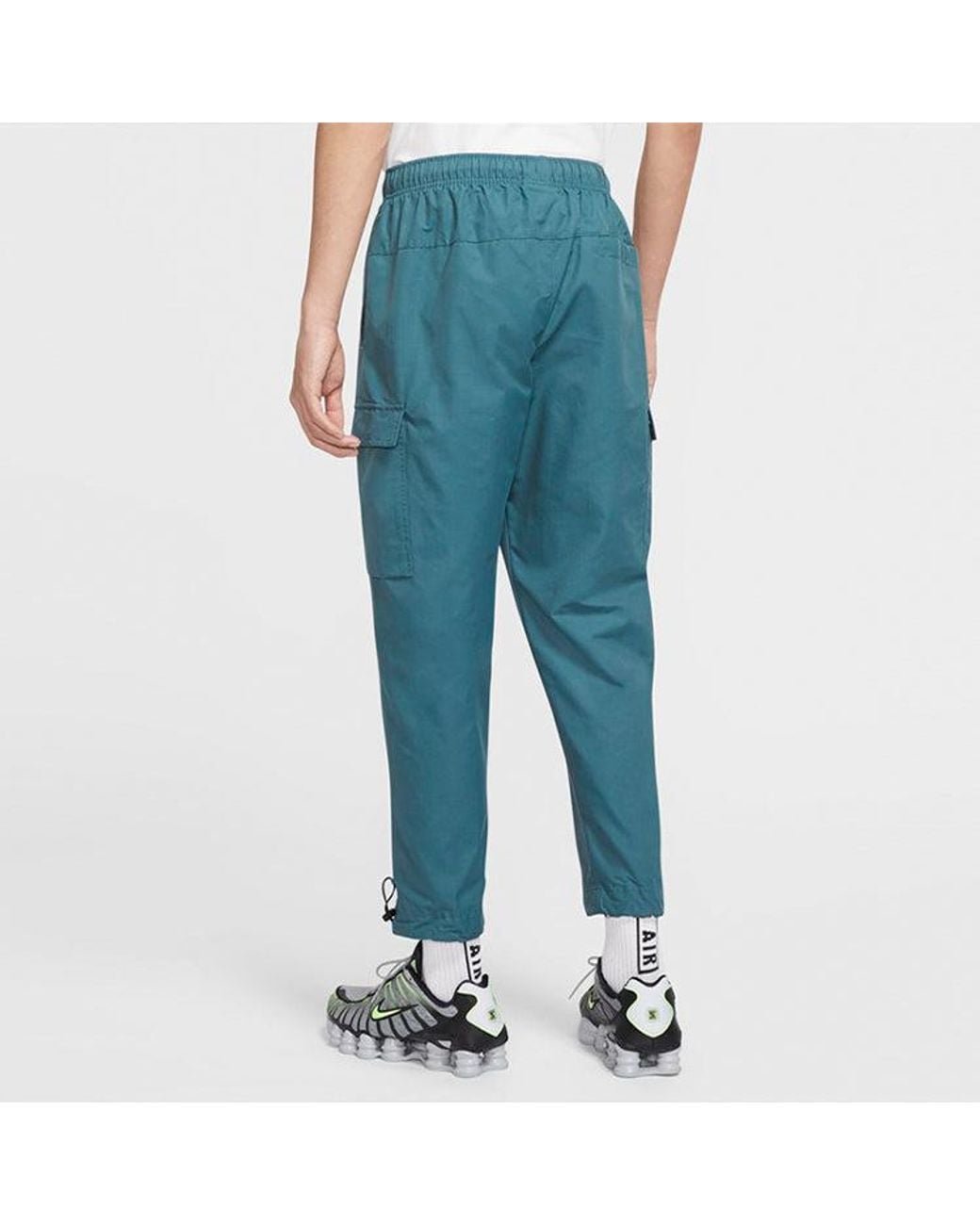 Nike Blue Sportswear Logo Small Label Embroidered Woven Cargo Long Pants for men