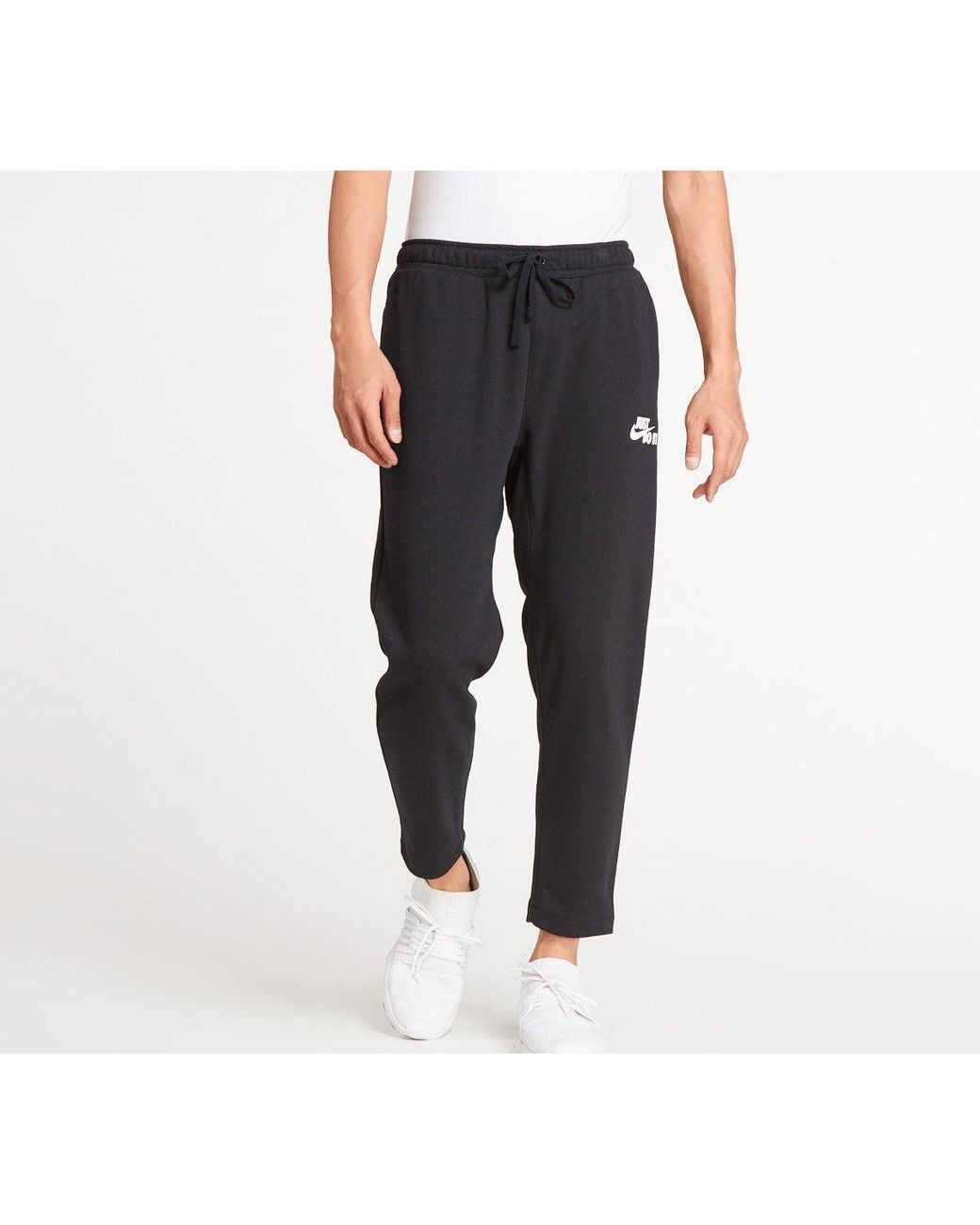 Nike Black Straight Casual Drawstring Sports Long Pants for men