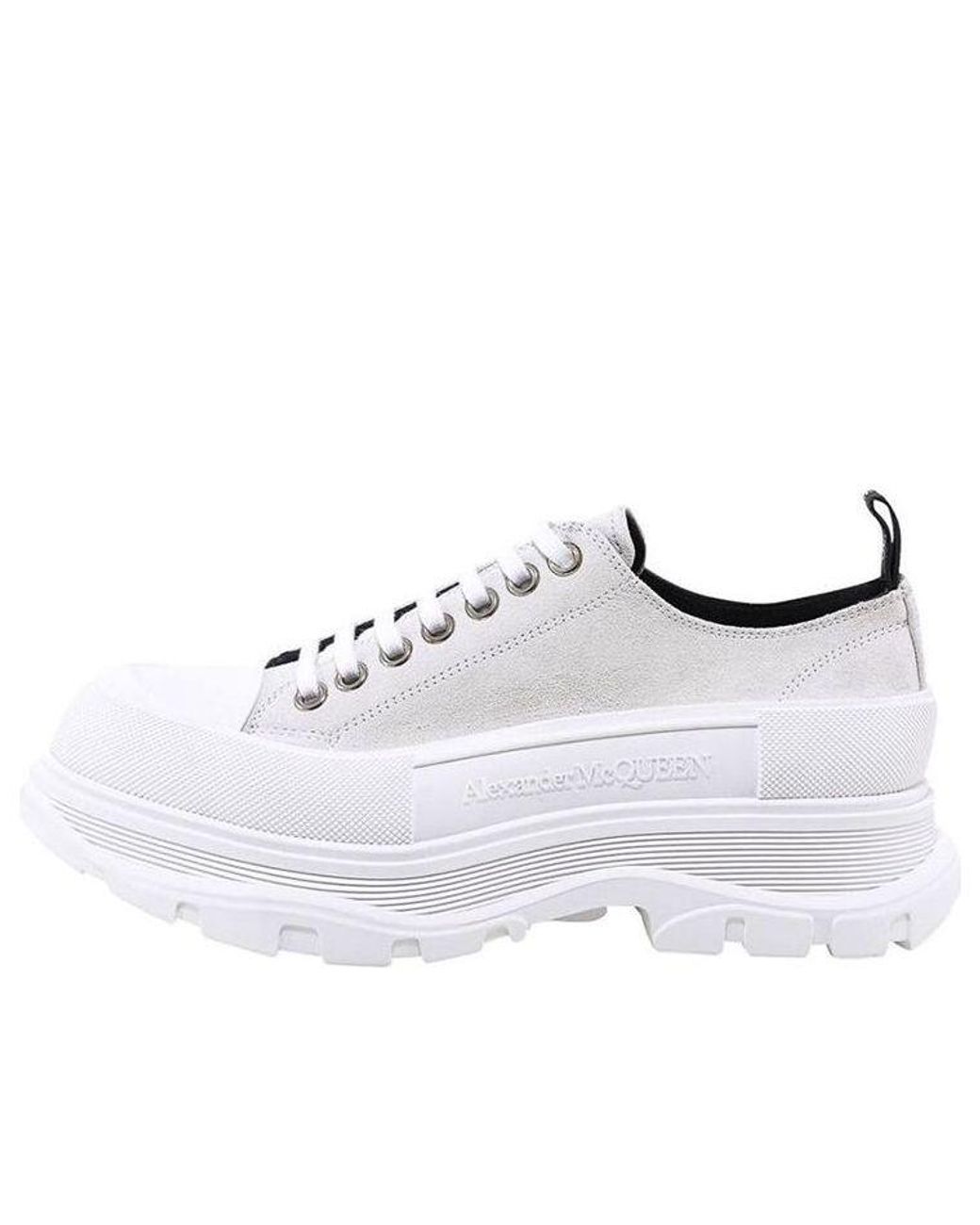 McQueen White Tread Slick Lace-Up for men
