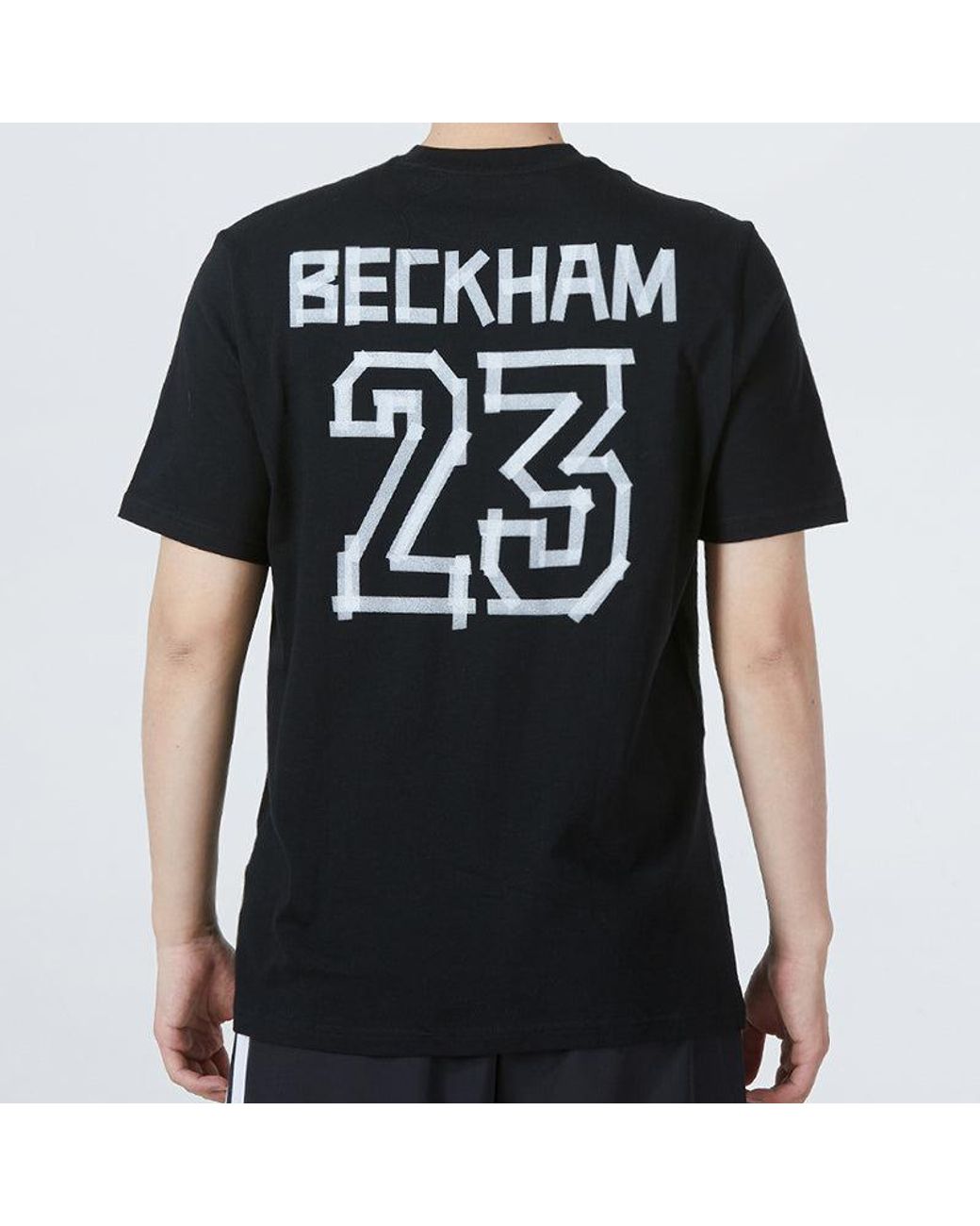 Adidas Black Beckham G T Athleisure Casual Sports Alphabet Round Neck Short Sleeve David Beckham No. 23 T-Shirt for men