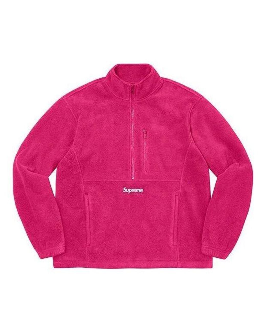Supreme Pink X Polartec Half Zip Pullover for men