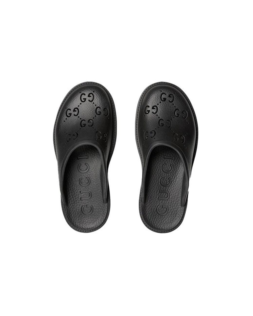 Gucci Black (Wmns) Platform Perforated G Sandal Rubber'