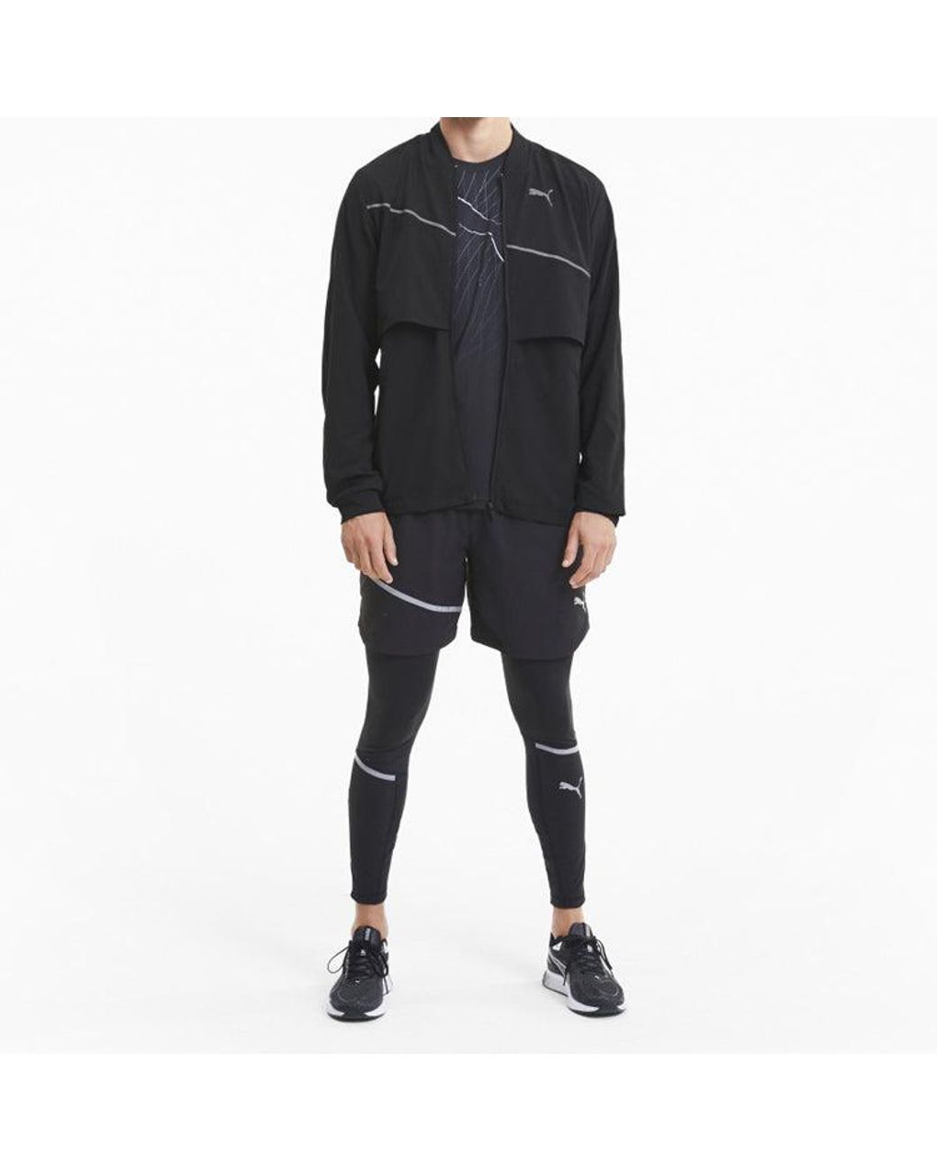 PUMA Black Reflective Running Zipper Jacket for men