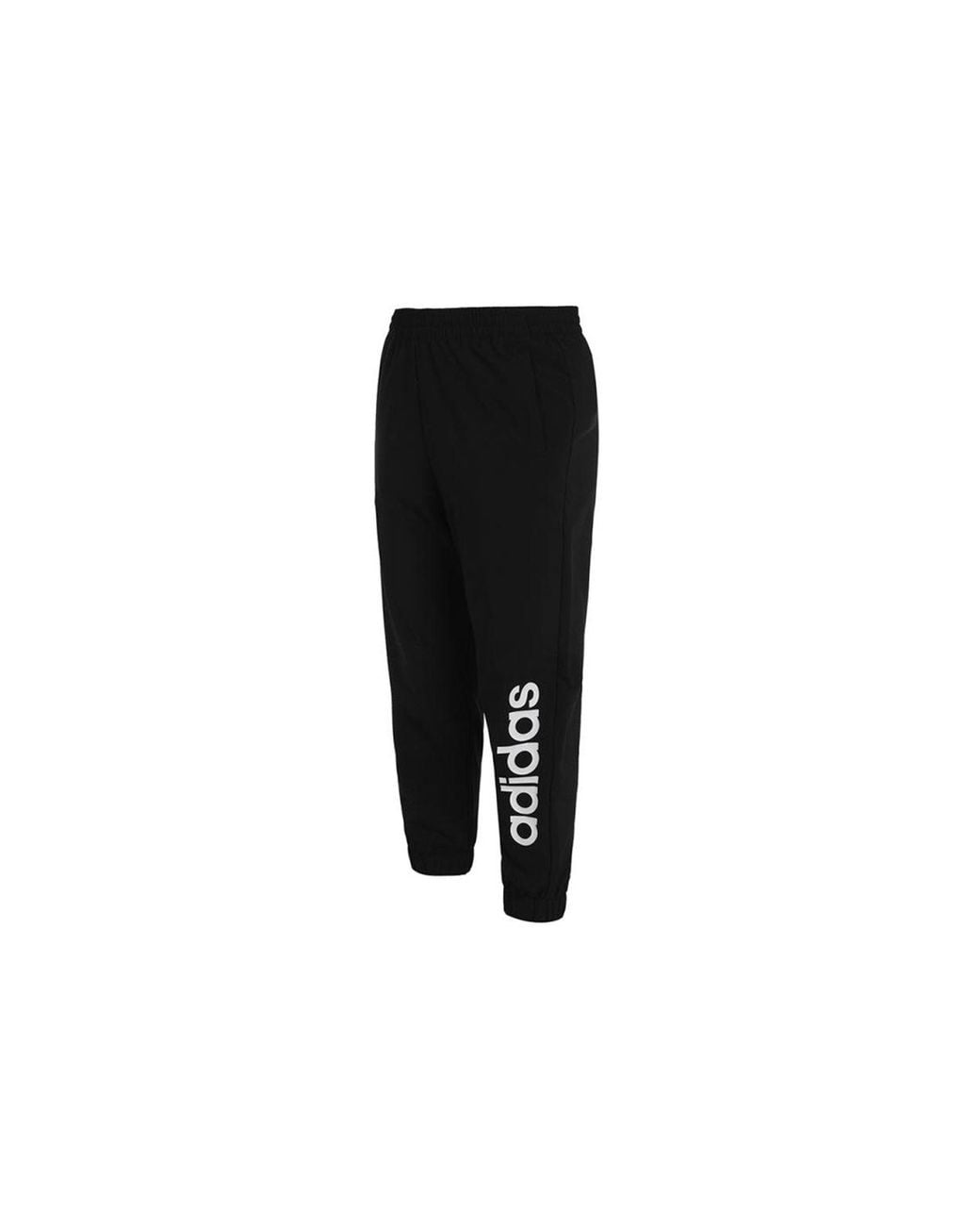Adidas Black Logo Print Track Pants for men