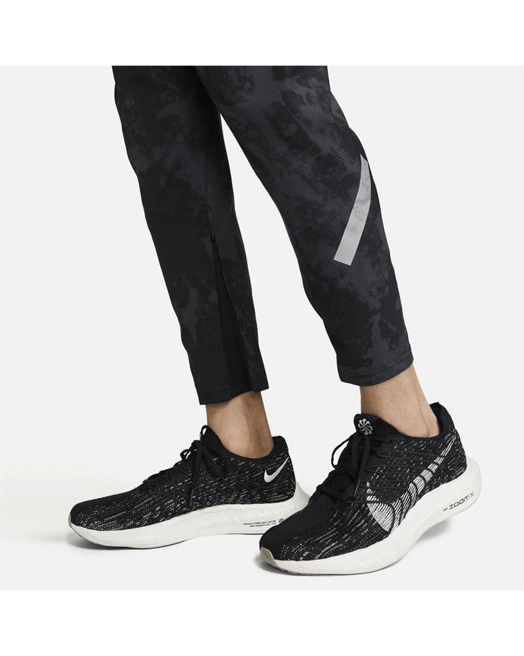 Nike Black Reflective Quick-Drying Running Training Breathable Sports Cuff Pants for men