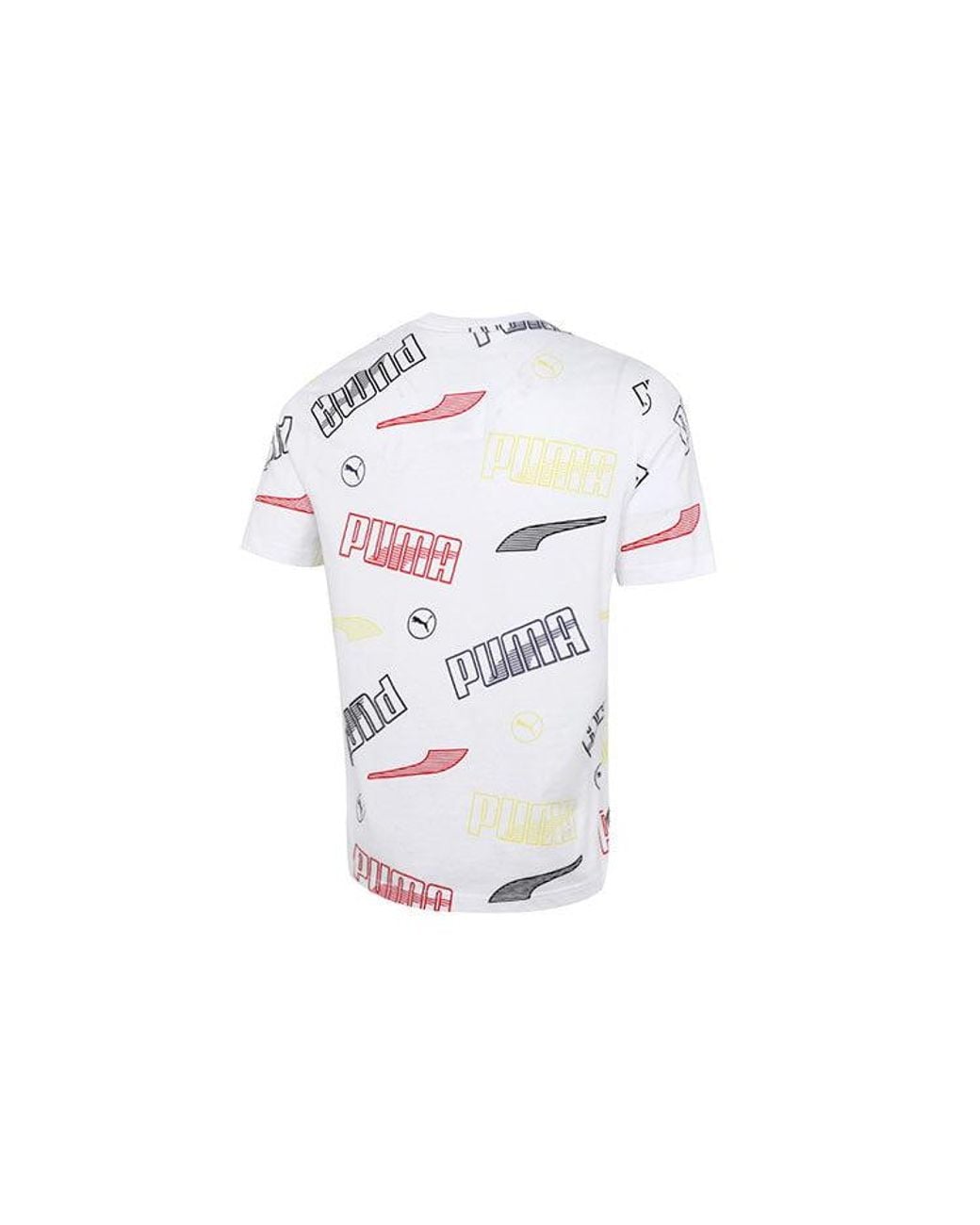 PUMA White Solid Regular Fit T-Shirt for men