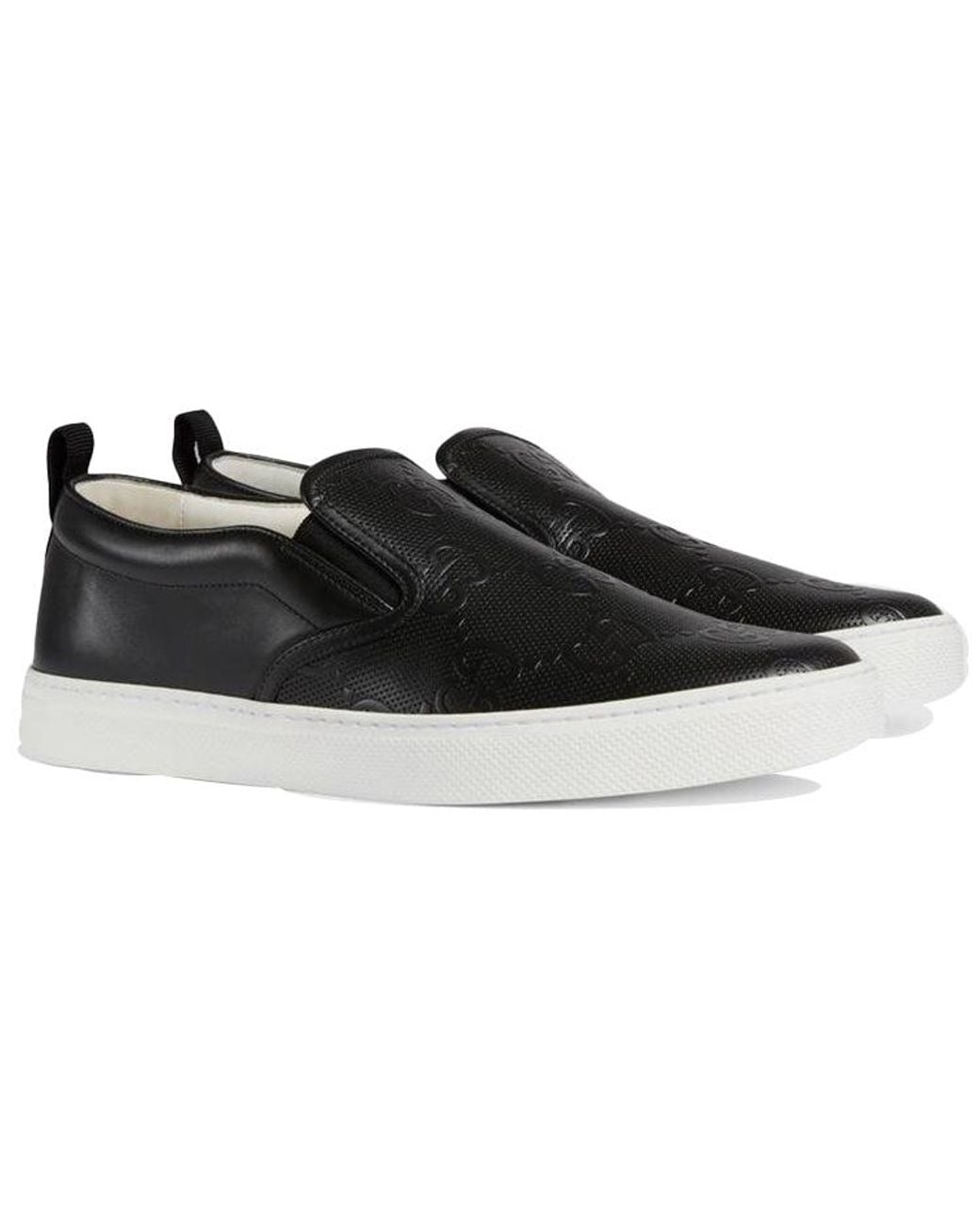 Gucci Black Slip-On 'Gg Embossed for men