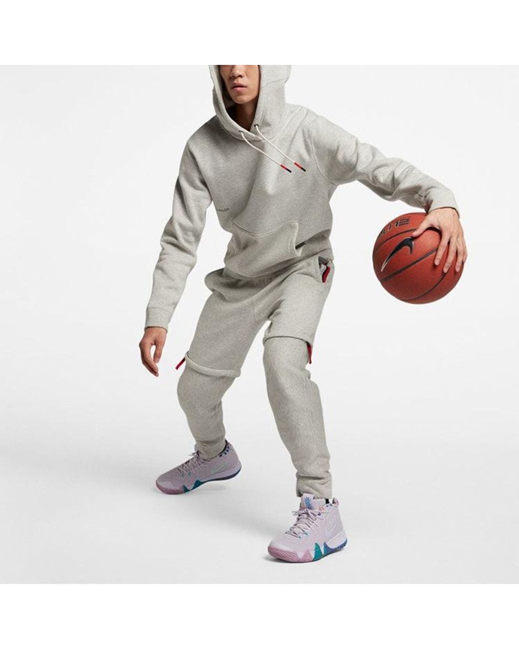 Nike Gray Kyrie Kyrie Irving Basketball Sports Fleece Lined for men