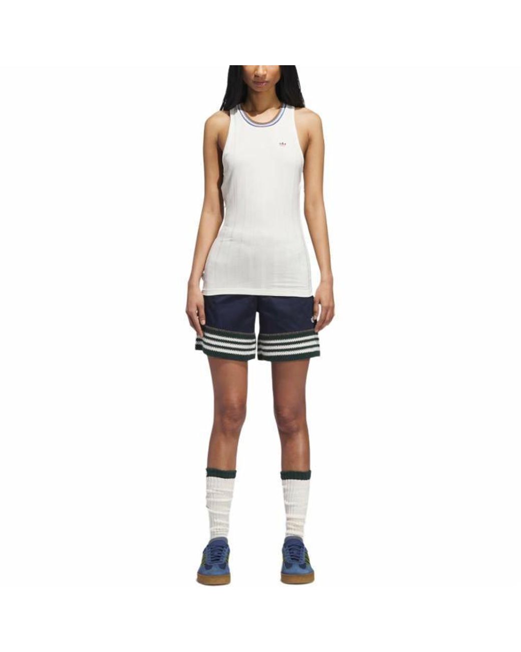 Adidas Blue X Clot Knit Shorts By Edison Chen 'Cream' for men