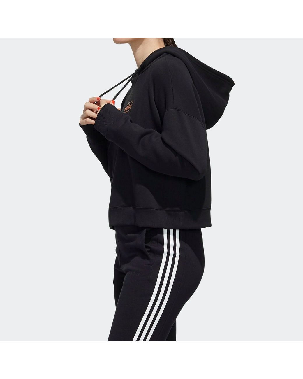 Adidas Black (Wmns) Neo C+ Fleece Hdy Sports Pullover