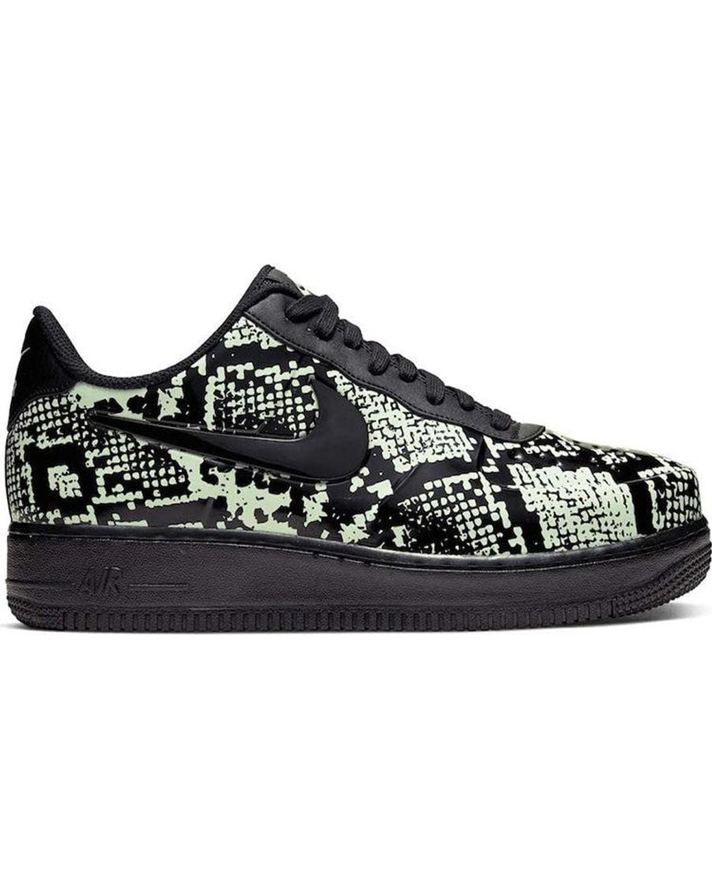 Nike Black Air Force 1 Foamposite Pro Cup 'Glow Snakeskin' for men