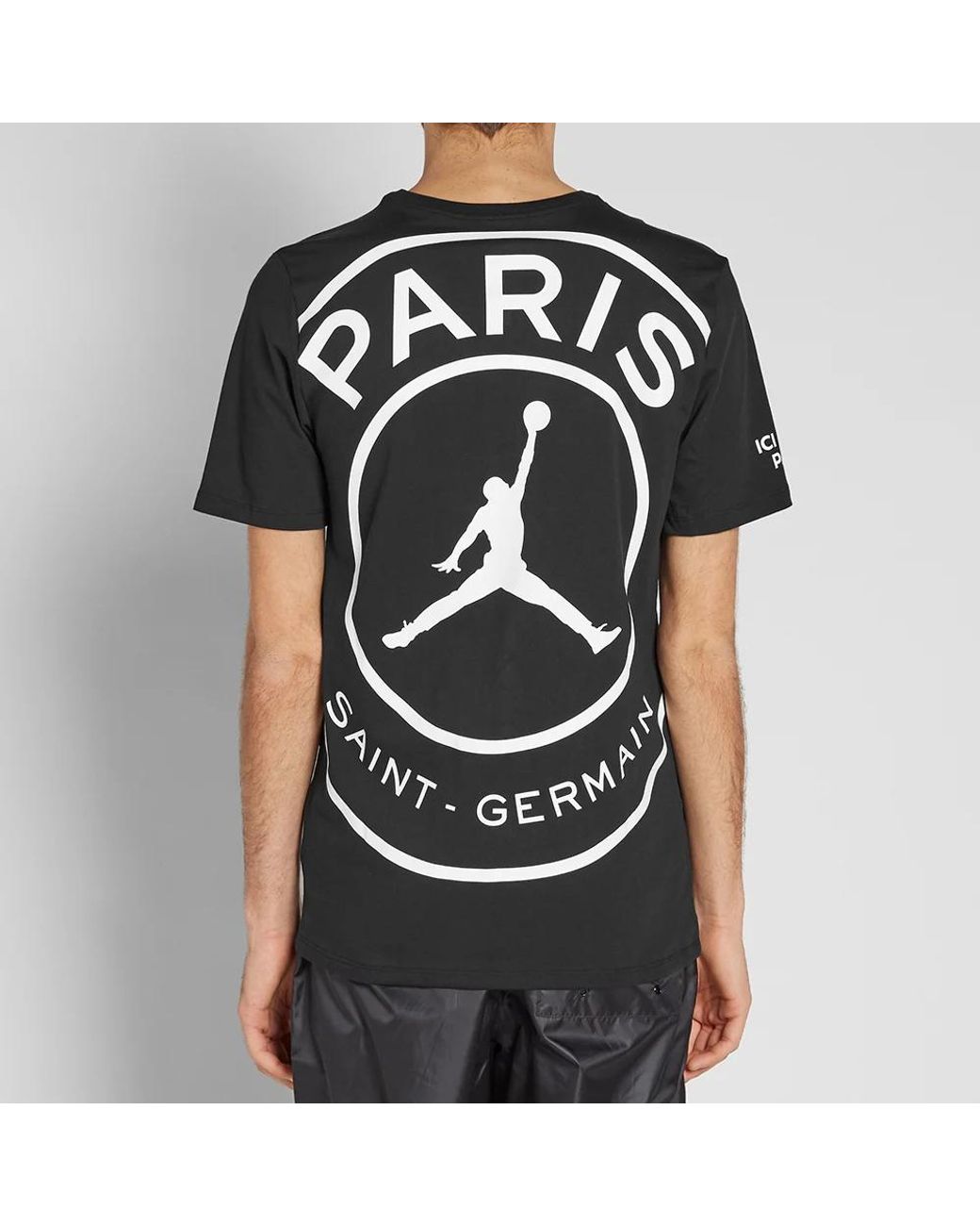 Nike Black X Psg Crossover Paris Saint-Germain Jump Large Logo Short Sleeve for men
