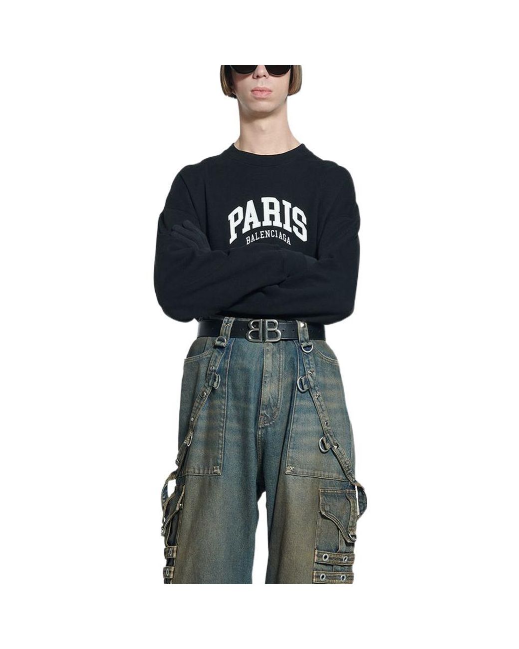 Balenciaga Blue Cities Paris Crewneck Sweatshirt