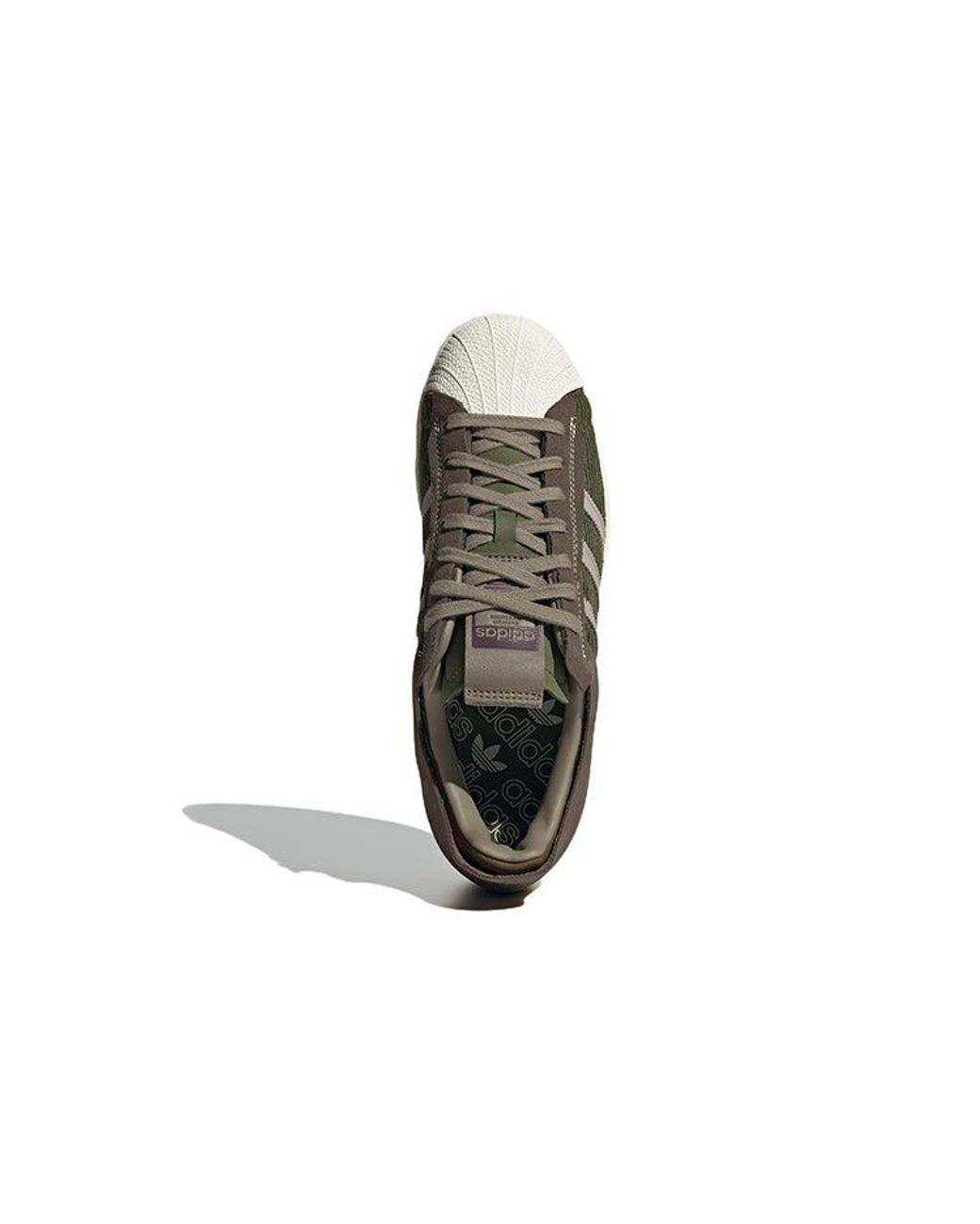 Adidas Brown Superstar Shoes Canvas Gum' for men