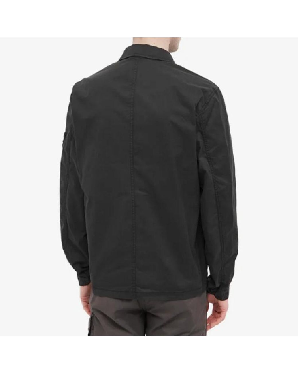 Stone Island Black Supima Cotton Shirt Jacket for men