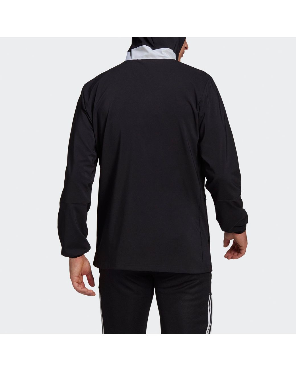 Adidas Blue Tiro21 Wb Soccer/Football Training Sports Hooded Logo Jacket for men