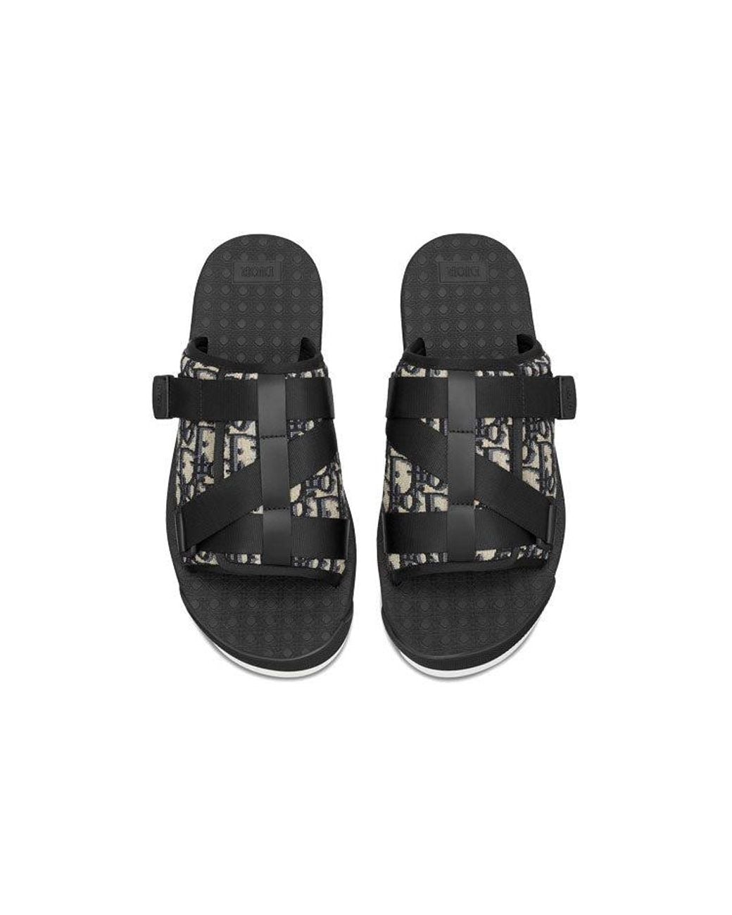 Dior Black Alpha Oblique Slippers for men