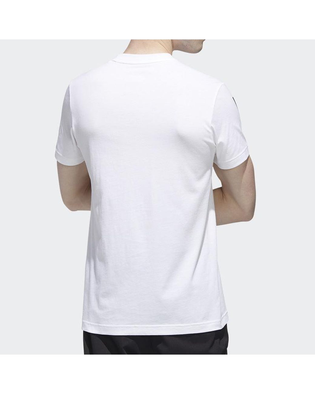 Adidas White Neo Cs Tee 3 Sports Short Sleeve for men