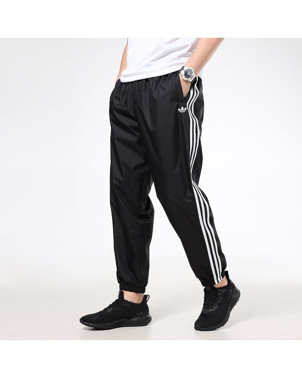 Adidas Black Originals Casual Sports Side Striped Leggings For for men