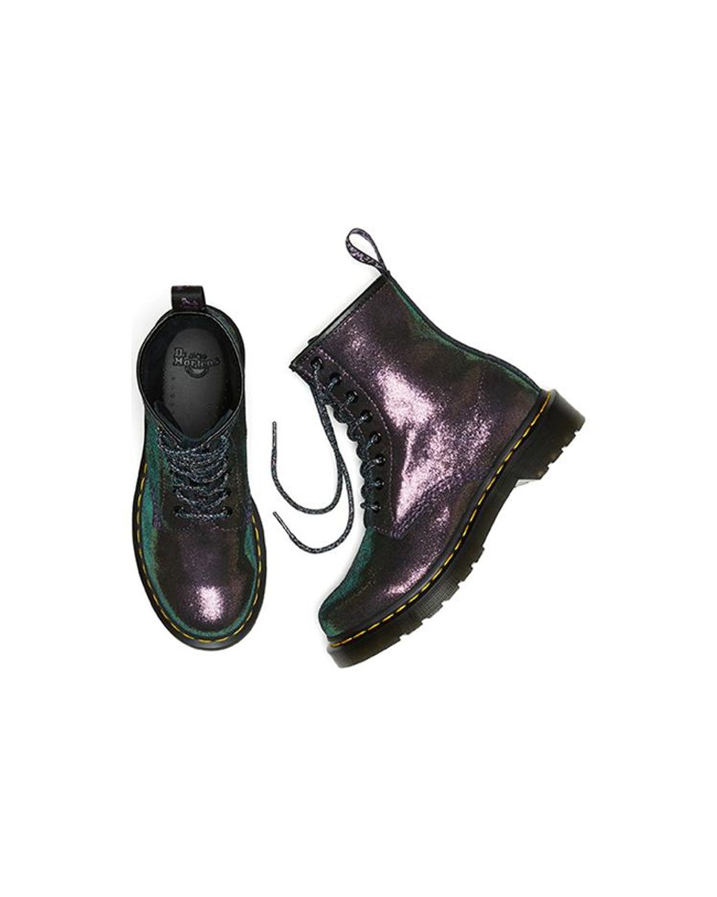 Dr. Martens Black (Wmns) Dr.Martens 1460 Disco Iridescent Suede Lace Up Boots