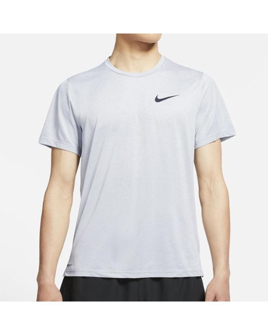 Nike Blue Pro Dri-Fit Sports Training Quick Dry Round Neck Short Sleeve for men