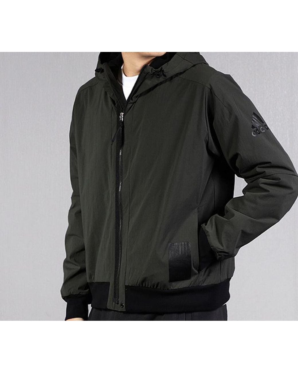 Adidas Black Sports Hooded Jacket for men